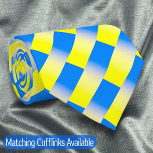 Elegant Blue and Yellow Ukraine Inspired Peace Tie