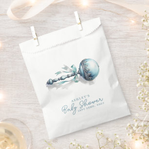 Elegant Blue Baby Rattle Boy Baby Shower Favour Bags