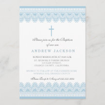 Elegant Blue Baptism/Christening Invitation