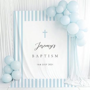 Elegant Blue Baptism Tapestry