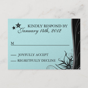 Elegant Blue Beach Destination Themed RSVP Cards