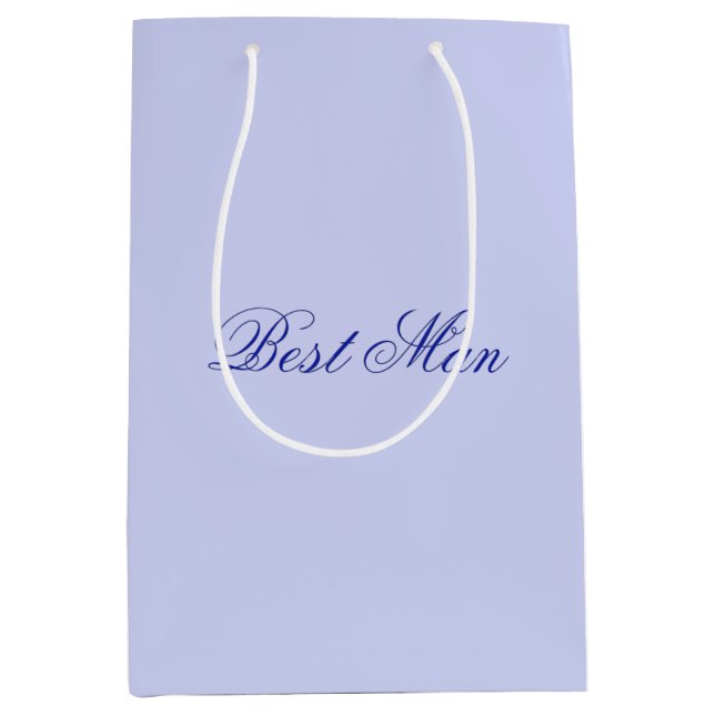 Elegant Blue Best Man Medium Gift Bag (Front)