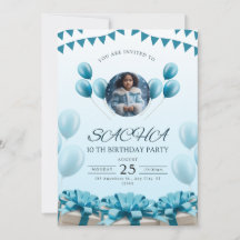 Elegant Blue Birthday Invitation | Modern design