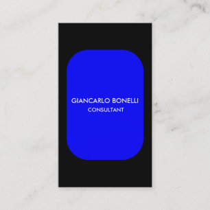 Elegant Blue Black Minimalist Professional Business Card