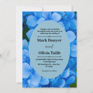 Elegant Blue Board Wedding Invitation Template 