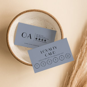 Elegant Blue Boho Chic Modern 6 Punch  Loyalty Card