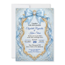 Elegant Blue Bow and Ribbon Wedding