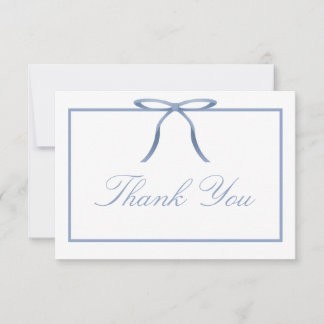 Elegant Blue Bow Baby Shower Diaper Raffle Card