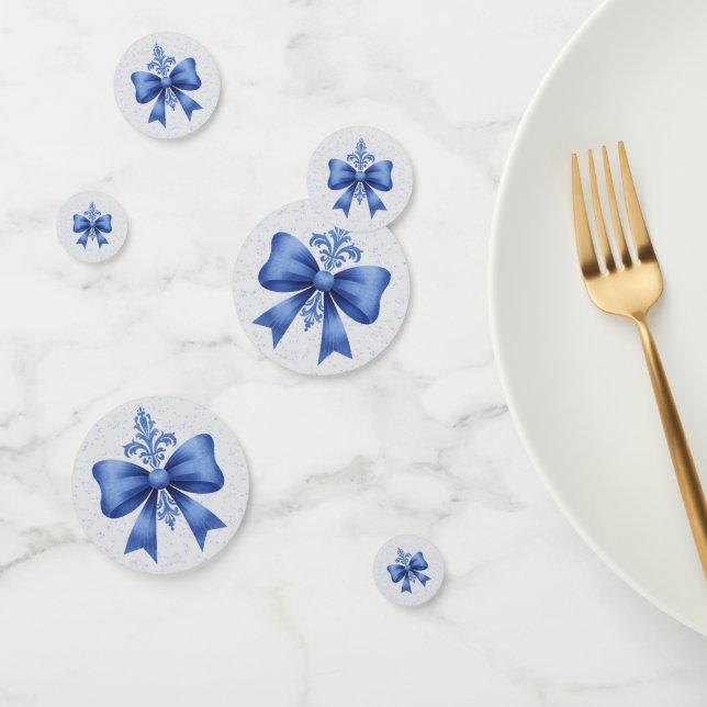 Elegant Blue Bow Bridal Shower Confetti (Group)