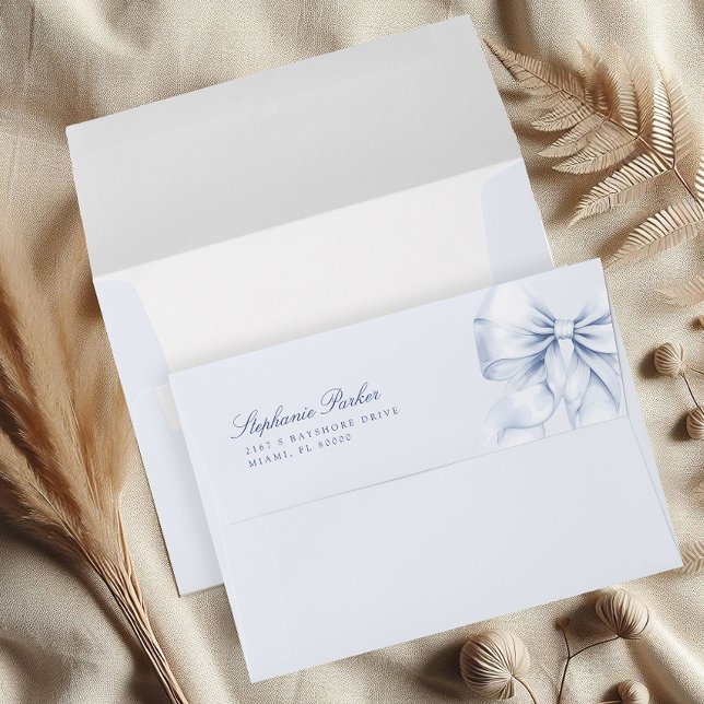 Elegant Blue Bow Bridal Shower Envelope (Creator Uploaded)