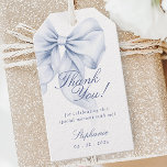 Elegant Blue Bow Bridal Shower Gift Tags<br><div class="desc">This elegant tag features a charming blue bow perfect for a "something blue" bridal shower. Designed in soft pastel watercolor,  it combines romantic handwritten script with trendy whimsical elements. Ideal for a dusty blue bridal shower.</div>