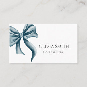 Elegant Blue Bow Business Card