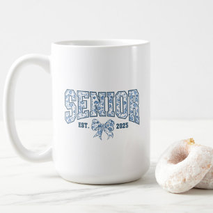 Elegant Blue Bow Chinoiserie Senior Class of 2025 Coffee Mug