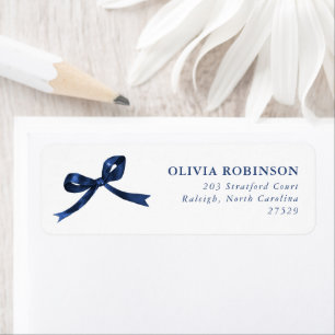 Elegant Blue Bow Graduation Return Address