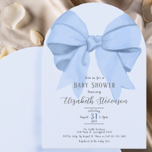 Elegant Blue Bow It's a Boy Baby Shower Arch Invitation