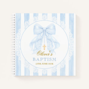 Elegant Blue Bow Lace Boy Notebook