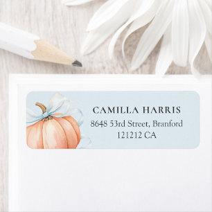 Elegant Blue Bow Pumpkin