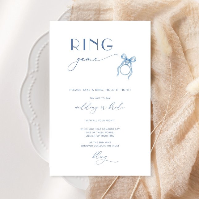 Elegant Blue Bow Ring Game Bridal Shower (Creator Uploaded)