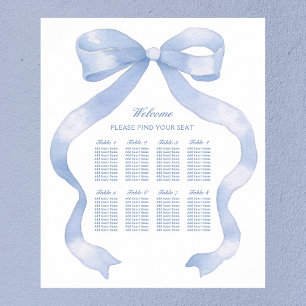 Elegant Blue Bow Seating Chart
