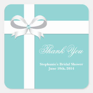 Elegant Blue Bridal Shower Favour Tag