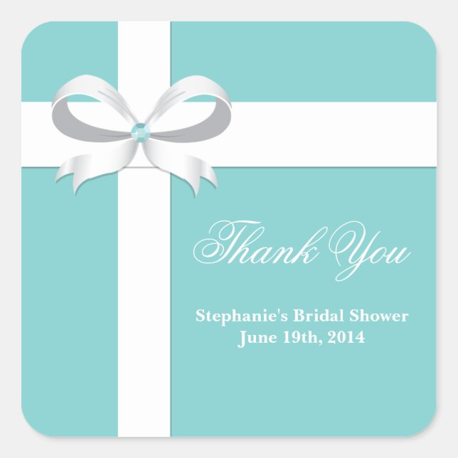 Elegant Blue Bridal Shower Favour Tag (Front)