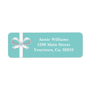 Elegant Blue Bridal Shower Return Address