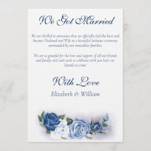 Elegant Blue Bridgerton Regency Cameo Roses Invitation