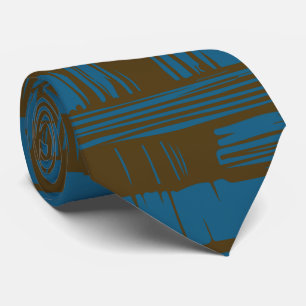 Elegant blue &brown abstract pattern tie