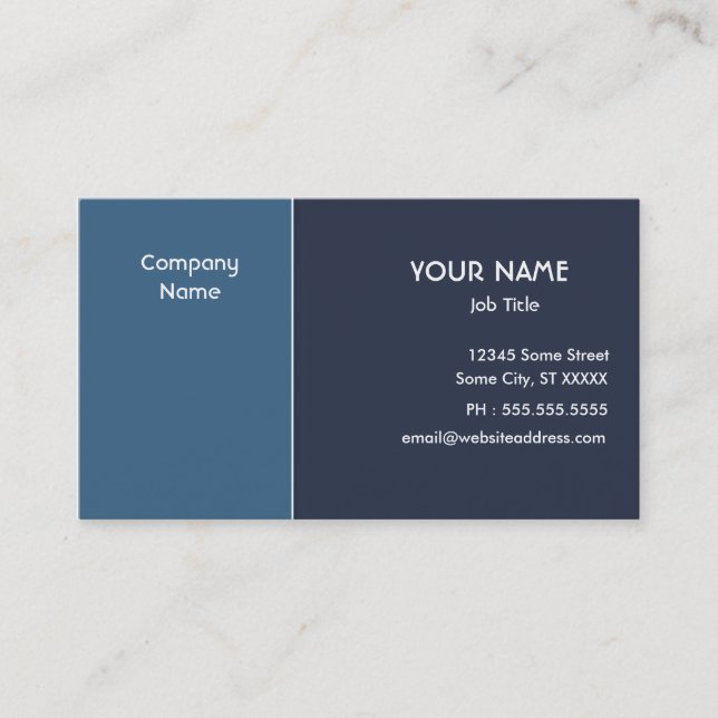 Elegant Blue Business Card (Front)