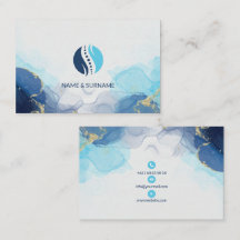 Elegant Blue Business Card for Massage