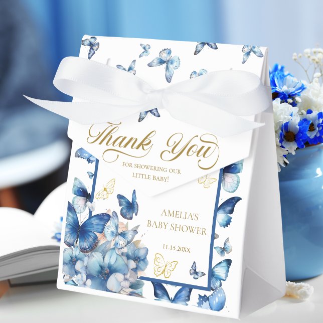 Elegant Blue Butterfly Baby in Bloom Thank You Favour Box (Creator Uploaded)