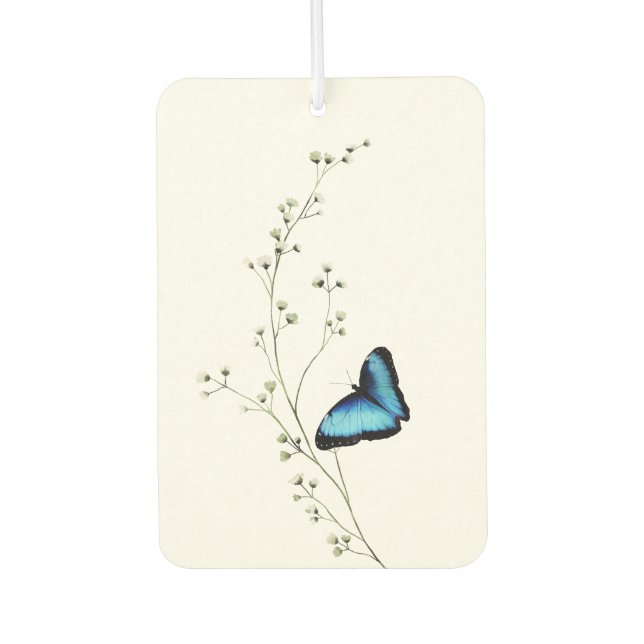 Elegant Blue Butterfly Car Air Freshener (Front)