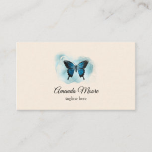 elegant blue butterfly nail salon beauty salon bus business card