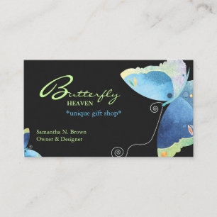 Elegant Blue Butterfly Personalised Business Card