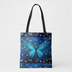 Elegant Blue Butterfly Tote Bag