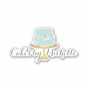 Elegant Blue Cake with Florals