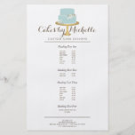 Elegant Blue Cake with Florals Cake Decorating Flyer<br><div class="desc">Coordinates with the Elegant Blue Cake with Florals Cake Decorating Business Card Template by 1201AM. An elegant aqua blue tiered cake decorated with white flowers sits atop a faux gold cake stand for a beautiful aesthetic on this bakery or cake decorator's flyer template. Update the calligraphic text with your name...</div>