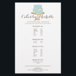 Elegant Blue Cake with Florals Cake Decorating Flyer<br><div class="desc">Coordinates with the Elegant Blue Cake with Florals Cake Decorating Business Card Template by 1201AM. An elegant aqua blue tiered cake decorated with white flowers sits atop a faux gold cake stand for a beautiful aesthetic on this bakery or cake decorator's flyer template. Update the calligraphic text with your name...</div>