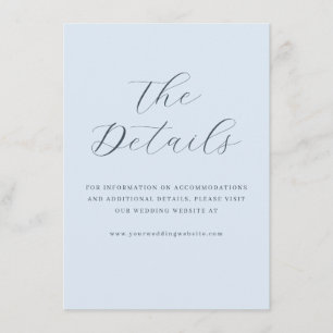 Elegant Blue Calligraphy Enclosure Card
