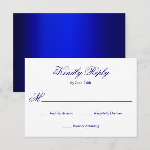 Elegant Blue Calligraphy RSVP Card
