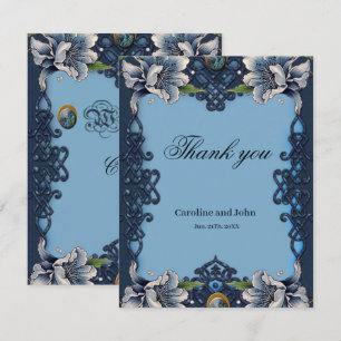 Elegant blue celtic design  thank you card