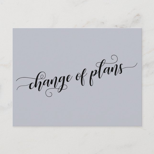 Elegant Blue Change of Plans Postponed Wedding Postcard (Front)