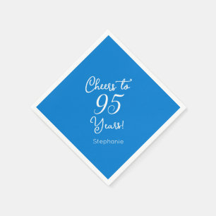 Elegant Blue Cheers to 95 Years 95th Birthday Napkin