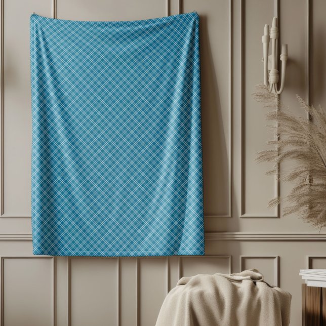 Elegant Blue Chequered Blanket for Home Decor (Elegant Blue Checkered Blanket for Home Decor)