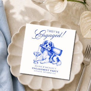 Elegant Blue Chinoiserie King Cavalier Engagement Napkin