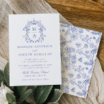 Elegant Blue Chinoiserie Victorian Floral Wedding Invitation<br><div class="desc">Introducing our Elegant Blue Chinoiserie Victorian Floral wedding invitations. A fusion of timeless elegance and delicate beauty, these invitations feature intricate blue chinoiserie motifs surrounding the couple's monogram initials amidst Victorian florals. Set the stage for your wedding with an invitation that whispers tales of romance and refinement with subtle calligraphy...</div>