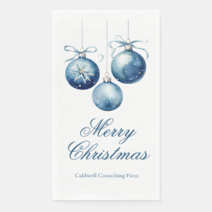 Elegant Blue Christmas Party Personalized Napkin