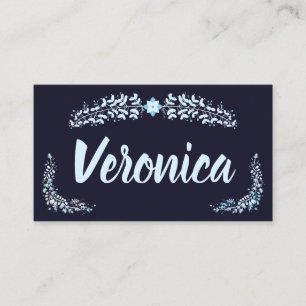 Elegant Blue Christmas Place Card