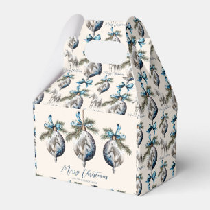 Elegant blue Christmas white horse  Favour Box