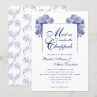 Elegant Blue Chuppah Vintage Floral Jewish Wedding